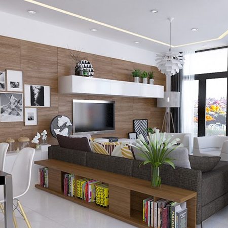 kết hợp thiết kế nội thất phòng khách phòng ăn