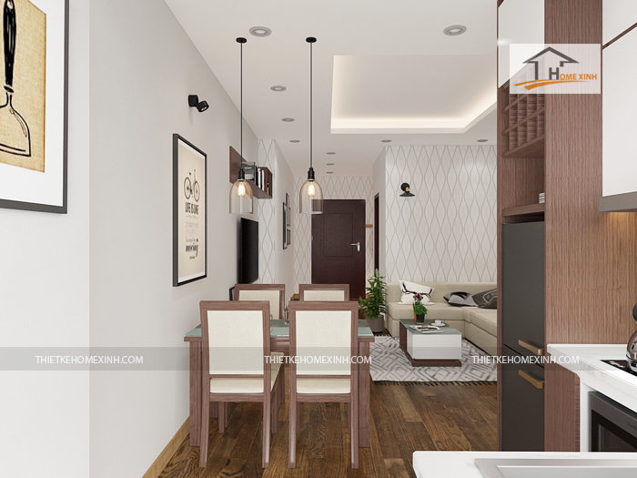 Hình 02: Thiết kế phòng khách hiện đại cho chung cư