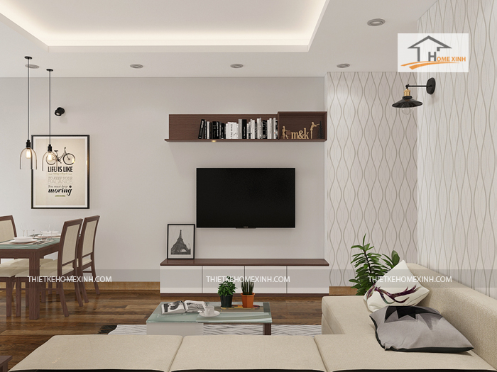 Hình 03: Thiết kế phòng khách hiện đại cho chung cư