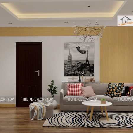 thiết kế phòng khách căn 10b gemek - thiết kế home xinh