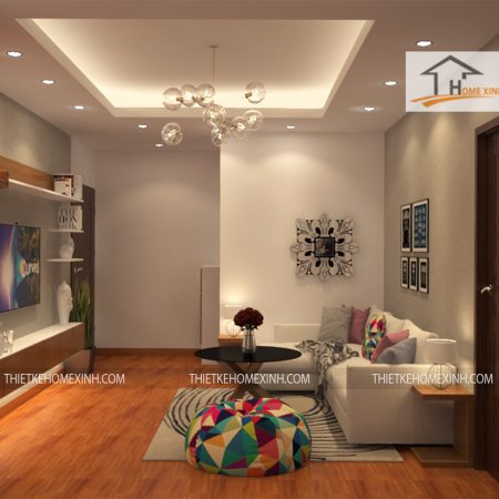 phòng khách căn hộ 09B Gemek - thiết kế Home Xinh