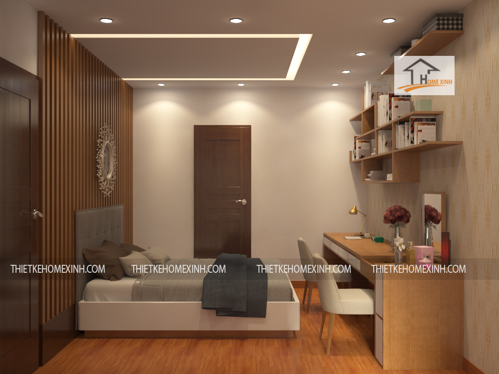 phòng ngủ master căn hộ 09B Gemek - thiết kế Home Xinh
