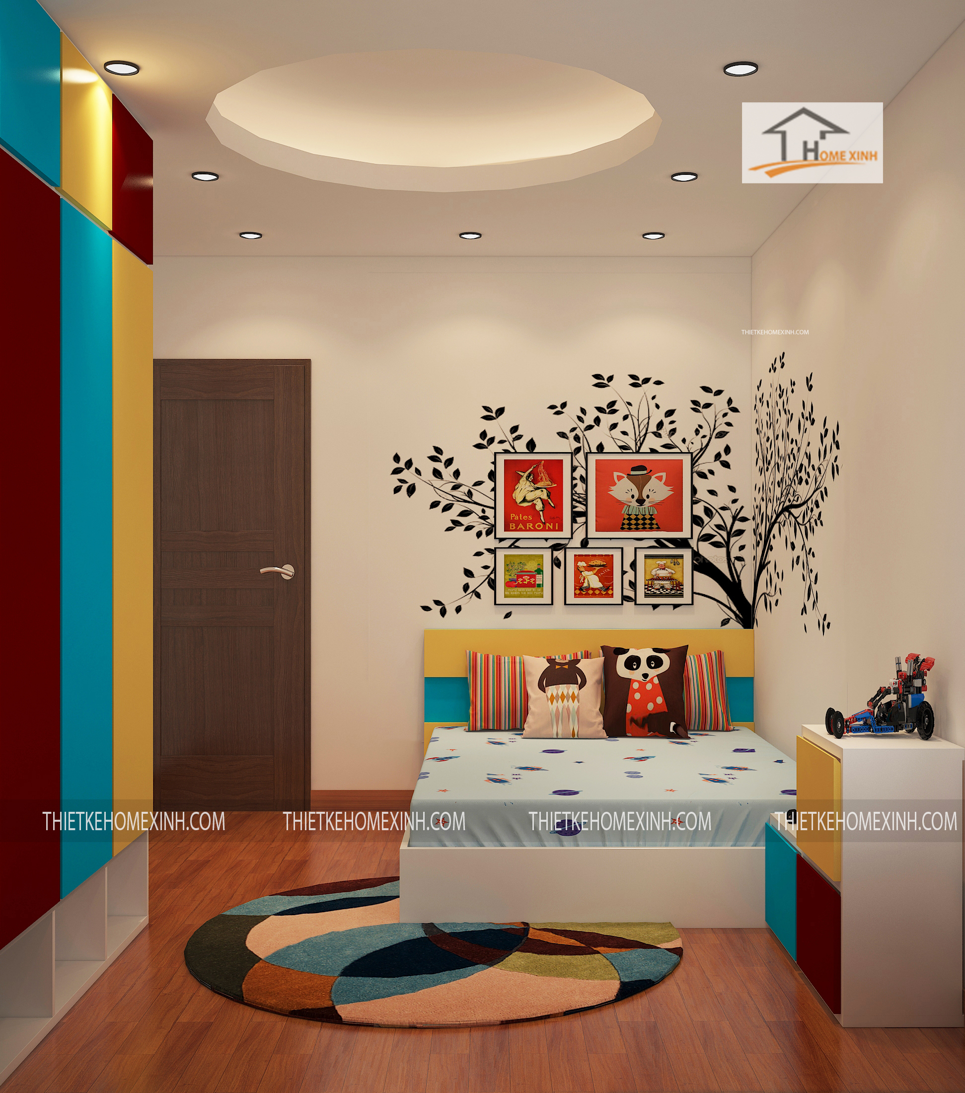 phòng ngủ con căn hộ 09B Gemek - thiết kế Home Xinh