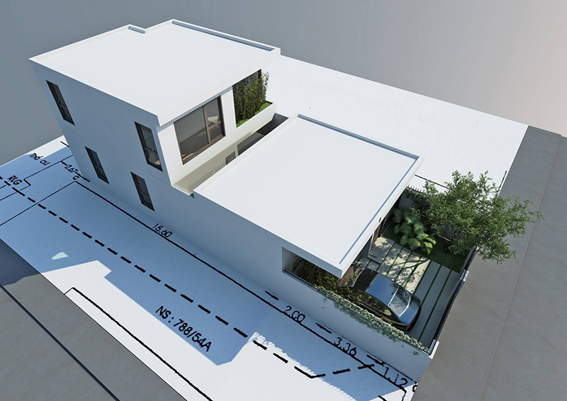 Hình 01: Thiết kế kiến trúc của ngôi nhà