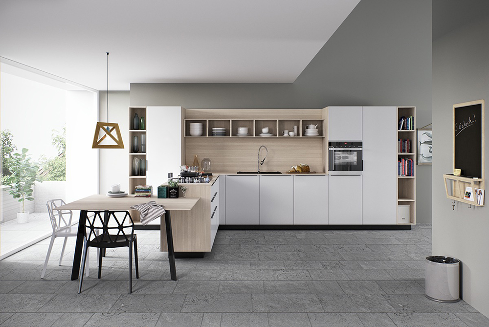 11 ý tưởng cho không gian bếp với màu trắng và vân gỗ