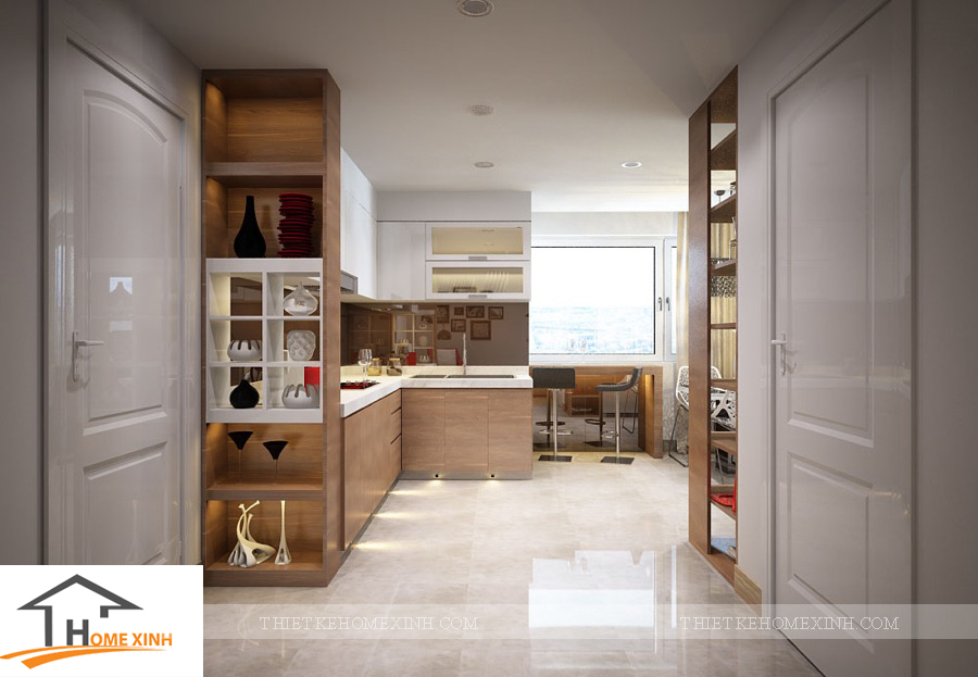 Thiết kế nội thất phòng bếp chung cư Times City - homexinh