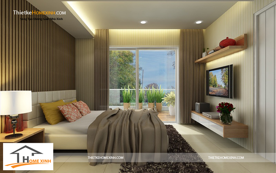thiết kế nội thất phòng ngủ đơn giản, hiện đại
