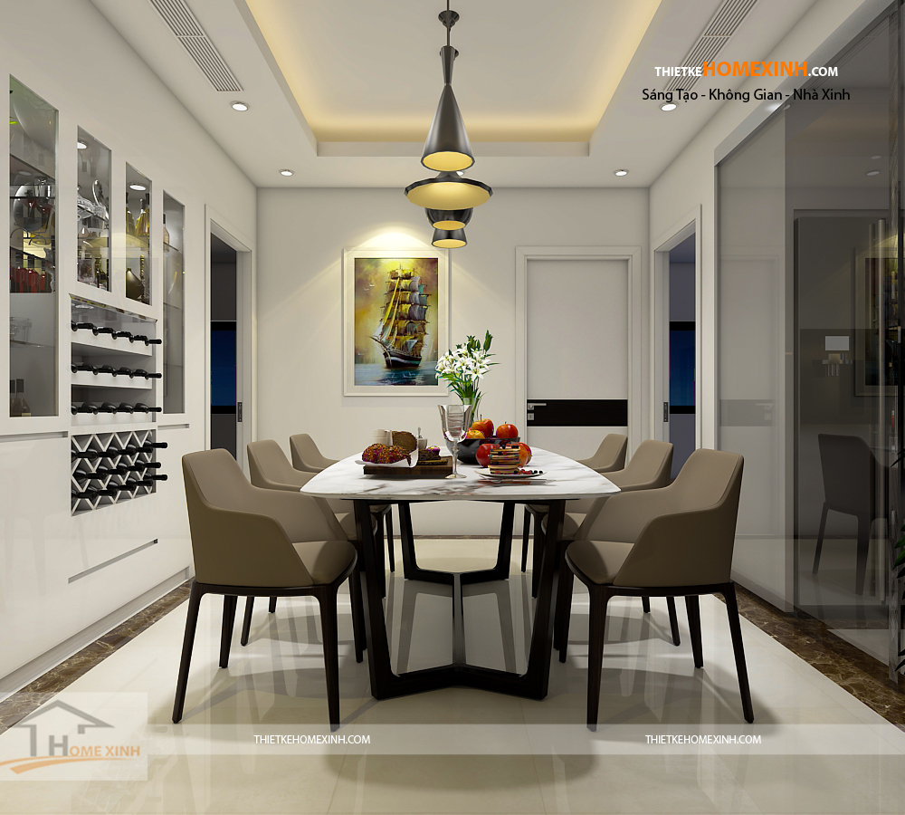 Thiết kế phòng ăn trang nhã, hiện đại Thiết kế phòng ăn trang nhã, hiện đại