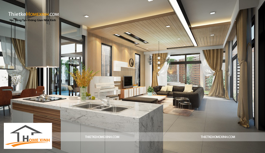 25 mẫu phòng bếp biệt thự hiện đại sang trọng năm 2021 | ROMAN
