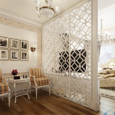 Vách ngăn phòng bằng chất liệu gỗ công nghiệp