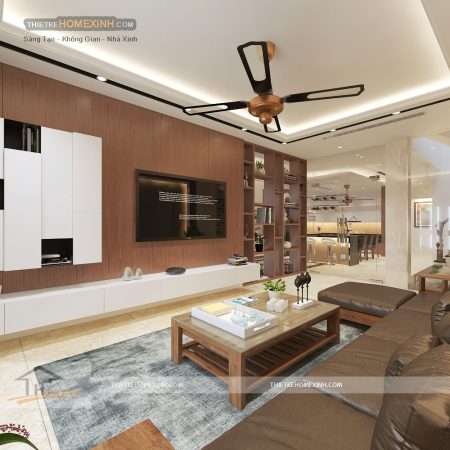 Thiết kế nội thất phòng khách nhà liền kề