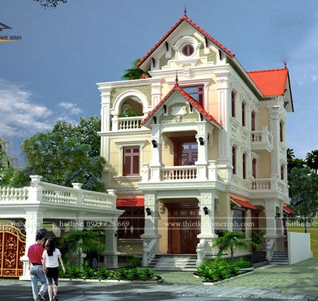 Biệt thự 3 tầng tân cổ điển - ảnh 10