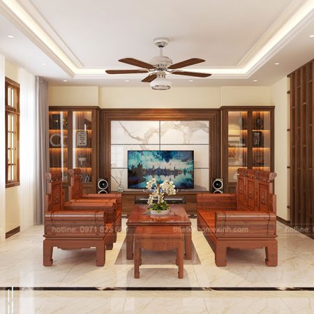 Toàn cảnh thiết kế nội thất phòng khách nhà phố tại Bắc Ninh