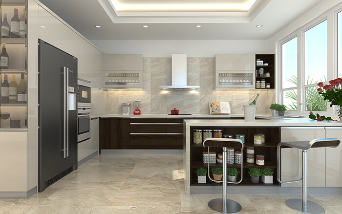 Mẫu nội thất phòng bếp hiện đại đẹp 1