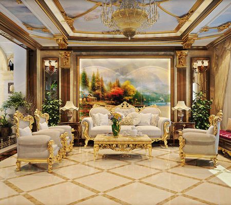 Thiết kế phòng khách chung cư với phong cách cổ điển sang trọng