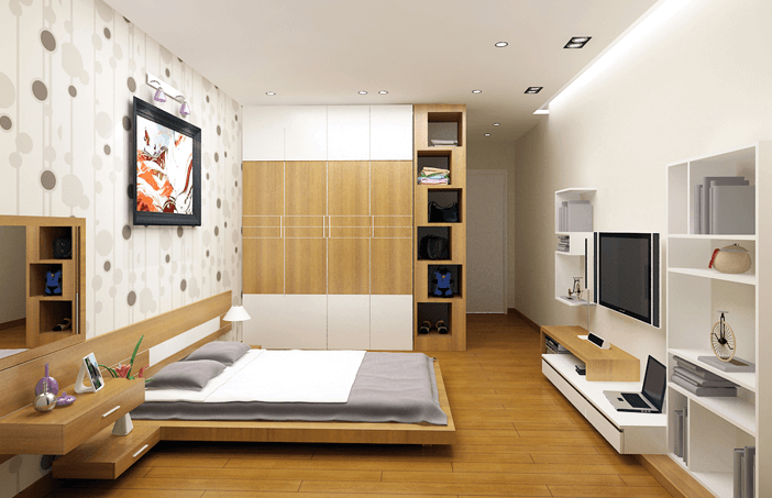 thiết kế nội thất căn hộ 40m2 2 phòng ngủ