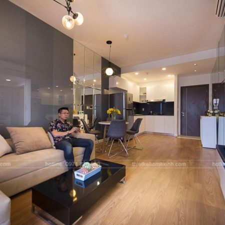 thi công nội thất căn hộ 80m2 tại vicoland hải châu - phòng khách 5