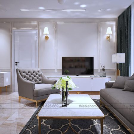Thiết kế nội thất chung cư tại Vinhomes Golden River - phòng khách 2