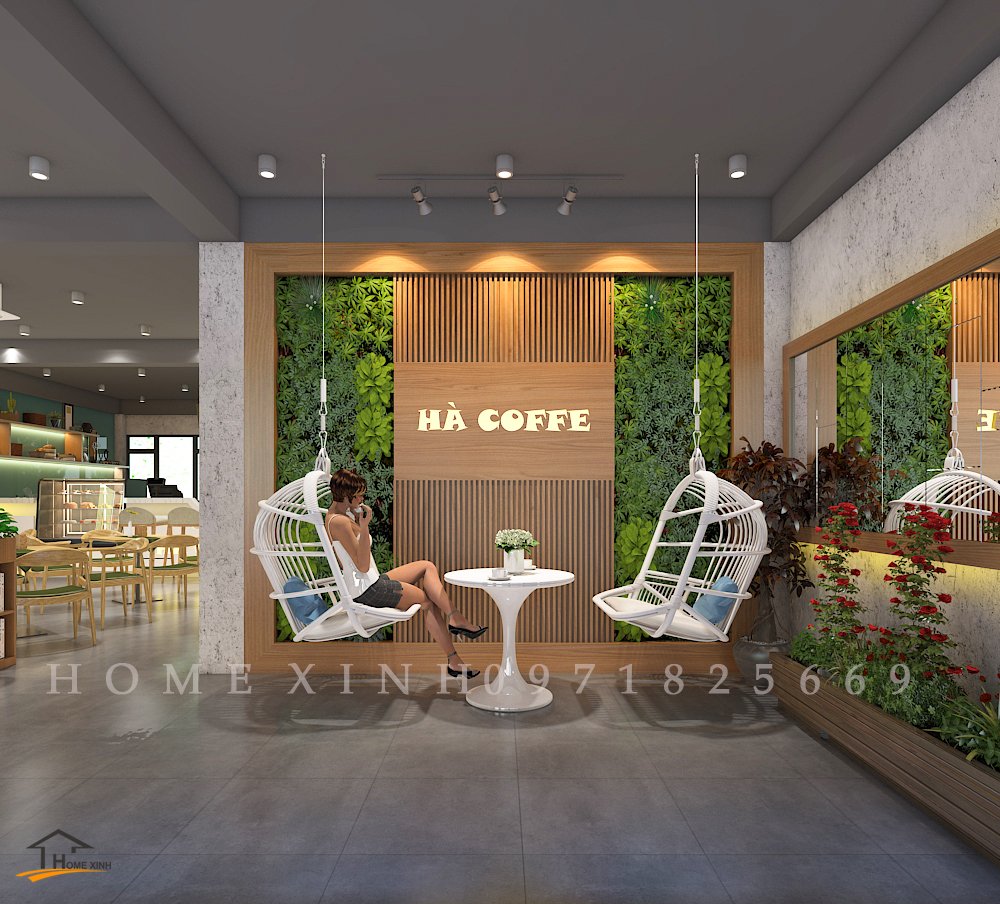 thiết kế nội thất quán cafe tại Tam Điệp